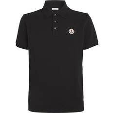 Moncler L Polo Shirts Moncler Piqué Cotton Logo Polo Shirt black