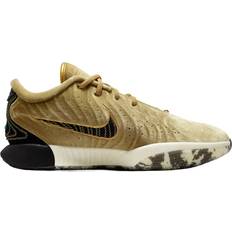 Gold - Women Sport Shoes Nike LeBron XXI - Metallic Gold/Coconut Milk/Aquamarine/Black