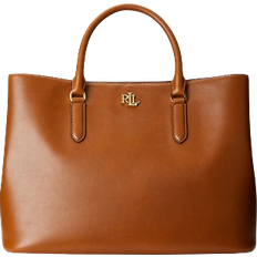 Lauren Ralph Lauren Leather Large Marcy Satchel - Lauren Tan