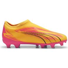 Puma Junior Ultra Match Laceless FG/AG - Sun Stream/Black/Sunset Glow