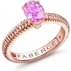 Faberge Colours of Love Fluted Ring - Rose Gold/Sapphire/Ruby/Diamonds