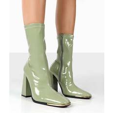 Green Ankle Boots Liberty Green Pu Sock High Heeled Ankle Boots green