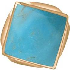 Rose Gold Rings C. W. Sellors 9ct Rose Gold Turquoise King's Coronation Hallmark Rhombus Ring