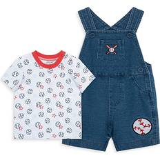 Little Me Baby Boys Baseball Shortall Blue 6 months