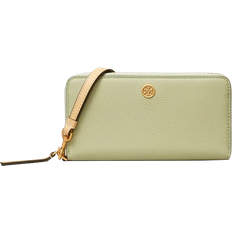 Tory Burch Robinson Pebbled Zip Continental Wallet - Light Pistachio