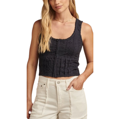 Lucky Brand Knit Schiffly Corset Top - India Ink