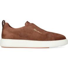 Santoni Suede Slip-On Clean Icon Sneakers brown