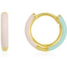 Spero London Hoop Earrings - Gold/Pink/Blue