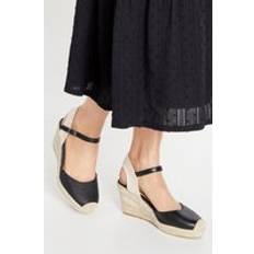 Wallis Dixie Shimmer Closed Toe Espadrille Wedge Sandals Black