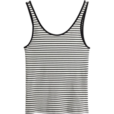 H&M Tank Tops H&M Ribbed Vest Top - White/Black Striped