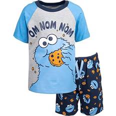 Sesame Street Cookie Monster Toddler Boys Graphic T-Shirt & Shorts Blue Black 2T