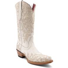 Ferrini Starlight Glitter Snip Toe Cowboy Boots Off White