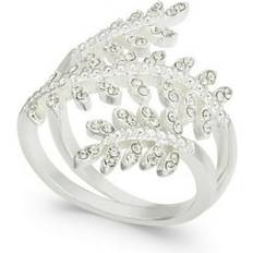 Charter Club Fine Silver Plate Crystal Leaf Wrap Ring, Created for Macy's Silver