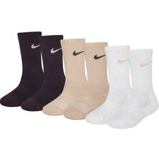 Nike Boys Underwear Nike Little Kid's Dri-FIT Performance Basics Crew Socks 6-pack - Brown Basalt (RN0019-X0N)