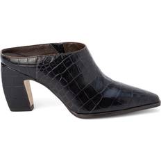 Matisse McCarthy Croc Square Toe Block Heel Mules Brown