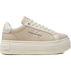 Calvin Klein Leather Platform Trainers W - Eggshell/Creamy White