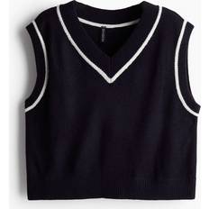 H&M Jumpers H&M V-neck Sweater Vest - Navy Blue