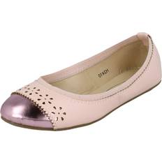 Pink Ballerinas Children's Shoes Spot On Girls metallic toecap ballerina shoes