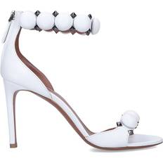 Alaïa Leather Bombe Sandals white