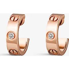 Cartier Womens Pink Love 18ct Rose-gold and Diamond Earrings PINK