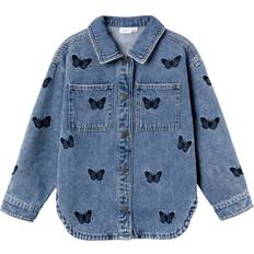 Name It Elly Butterfly Denim Jacket - Medium Blue Denim (13232473)