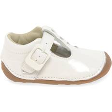 Buckle First Steps Children's Shoes Clarks Girl's Tiny Beat T Prewalkers - White Patent