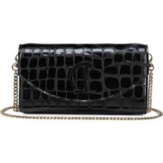 Solid Colours Clutches Christian Louboutin Loubi54 Croc-Embossed Leather Clutch Bag multi One Size