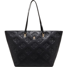 Tommy Hilfiger Monogram Patterned Tote Bag - Black