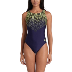 Arena Women's Kikko V Print Swimsuit - Navy/Soft Green