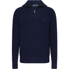 Polo Ralph Lauren Waffle Wool Cotton Quarter Zip Jumper - Hunter Navy