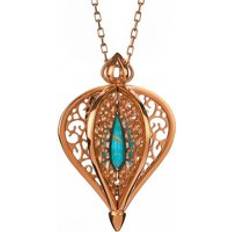 Rose Gold Necklaces C. W. Sellors 9ct Rose Gold Turquoise Flore Filigree Necklace