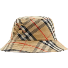 Burberry Check Cotton Blend Bucket Hat - Sand