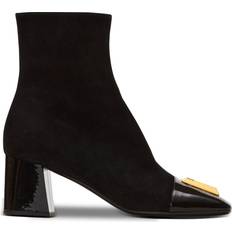 Balmain Edna suede and patent leather ankle boots black UK 3