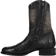 Ferrini Winston Alligator Print Round Toe Cowboy Boots Black