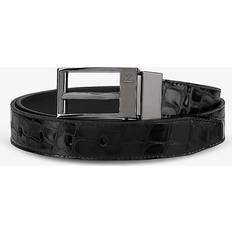 Christian Louboutin Bizbelt Croc-Embossed Leather Belt black