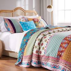 Greenland Home Fashions Thalia Cotton Reversible 5 Quilts Multicolor, Orange