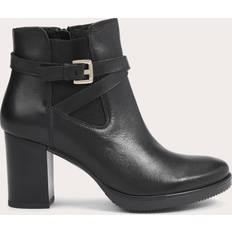 Silver - Women Boots Carvela Women's Ankle Boot Black Leather Silver