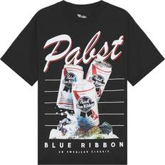 Philcos Pabst Blue Ribbon Stacked Boxy Tee in Black. L, S, XL/1X