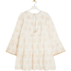 White Dresses River Island Broderie Smock Mini Dress - Cream