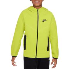 Nike Big Kid's Sportswear Tech Fleece Full-Zip Hoodie - Bright Cactus/Black/Black (FD3285-357)