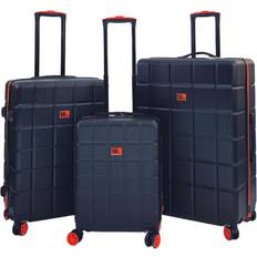 Infinity Leather Hard Shell Travel Luggage Suitcases - Set of 3