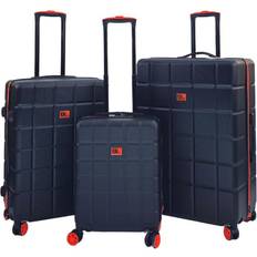 Orange Suitcase Sets Infinity Leather Hard Shell Travel Luggage Suitcases - Set of 3