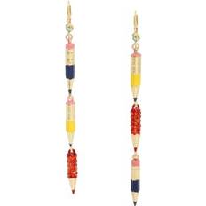 Betsey Johnson Faux Stone Pencil Mismatch Linear Earrings Multi