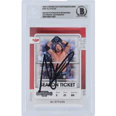 Panini America AJ Styles WWE Autographed 2022 Chronicles Contenders Black Ink #107 Beckett Fanatics Witnessed Authenticated Card