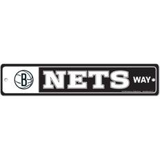 Basketball Sports Fan Products Brooklyn Nets Street Zone Sign 3.75 X 19