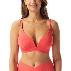 Coco Reef Women's Astra Plunge-Neckline Lace-Up Bikini Top Papaya 32DD/34DD