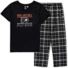 Concepts Sport Women's Black Philadelphia Flyers Plus Lodge T-shirt and Pants Sleep Set Black 1X