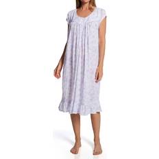 Eileen West Women's Cap-Sleeve Ruffled Waltz Nightgown White Floral