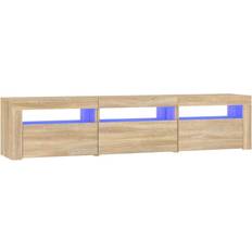 vidaXL LED Light Sonoma Oak TV Bench 180x40cm