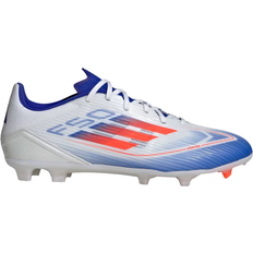 Men - Multicoloured Football Shoes Adidas F50 League MG Soccer Cleats - Cloud White/Solar Red/Lucid Blue